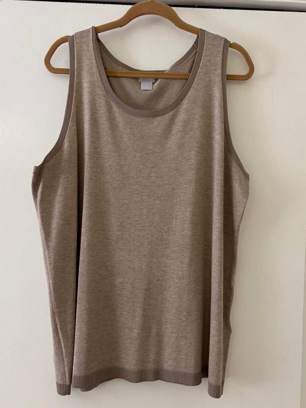 Chicos Womens Taupe Sleeveless Sweater Tank Top 4 (12-14)